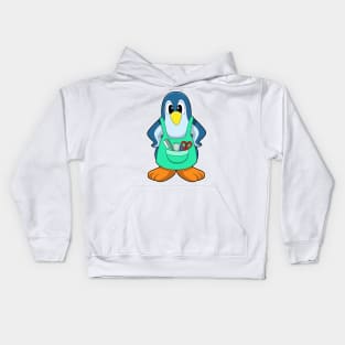 Penguin as Hairdresser with Scissors & Razor Kids Hoodie